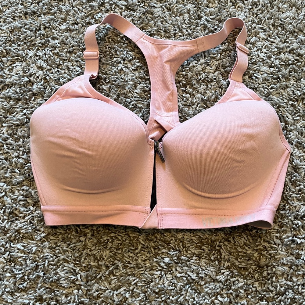 Victoria's Secret Pink Zip-Front Bra with Adjustable Straps